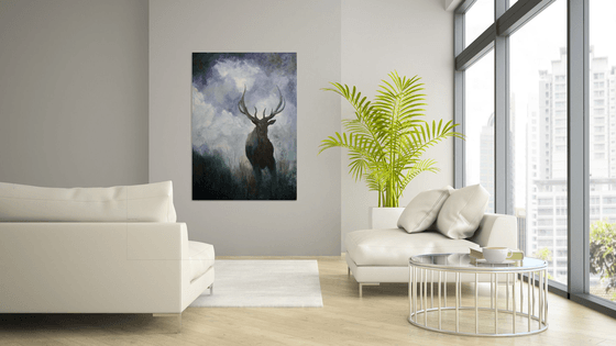 The Monarch (Large Deer Painting) 87cm x 123cm