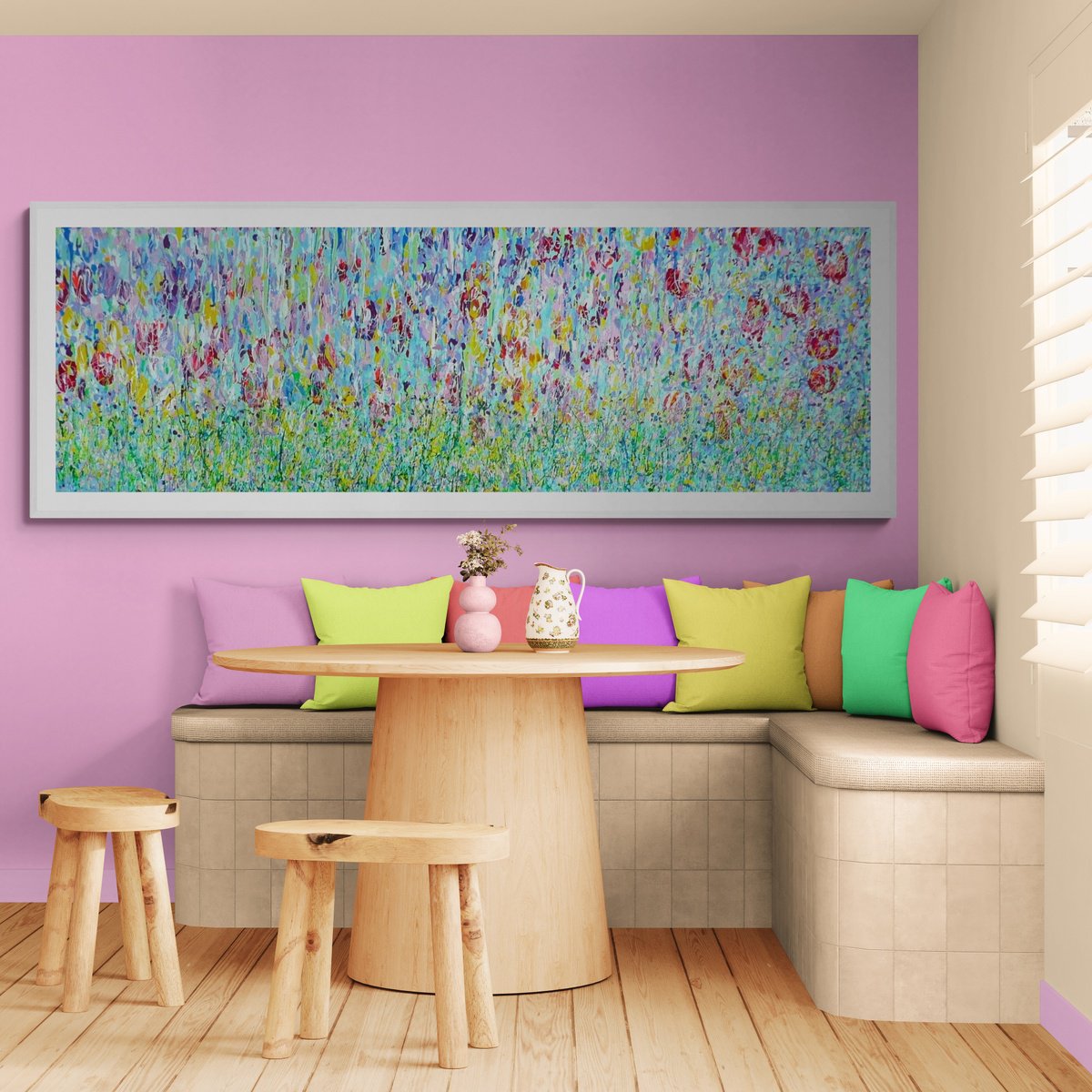 Wild Tulip Meadow By Lesley Blackburn, 59 X 20, Artwork For Sale On Artfinder