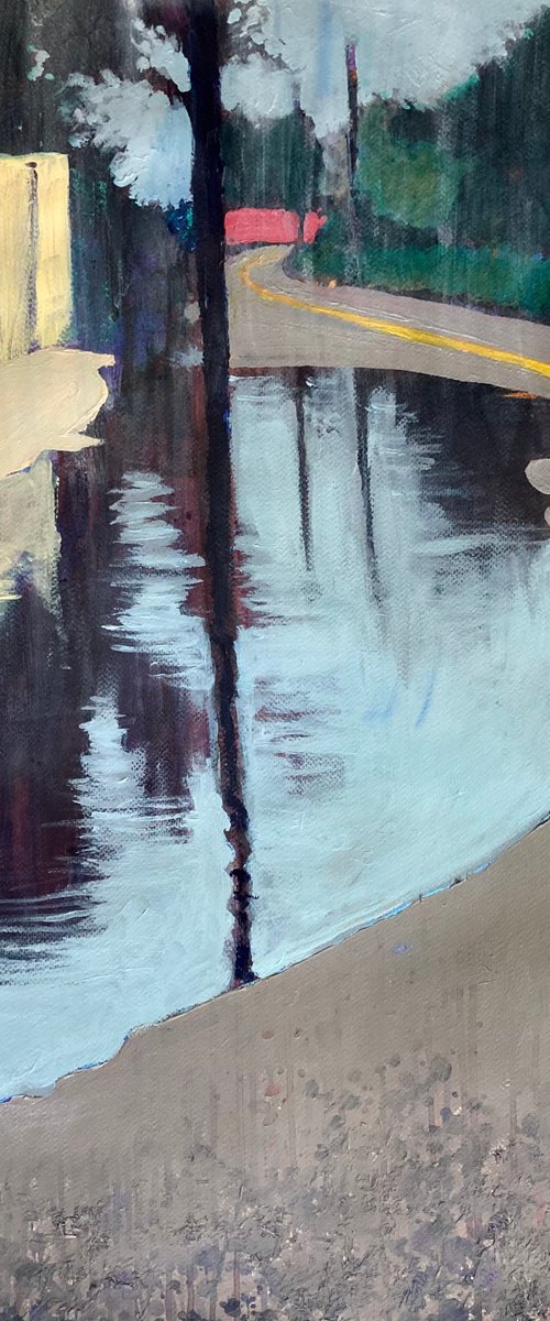 Flooding road by John Cottee
