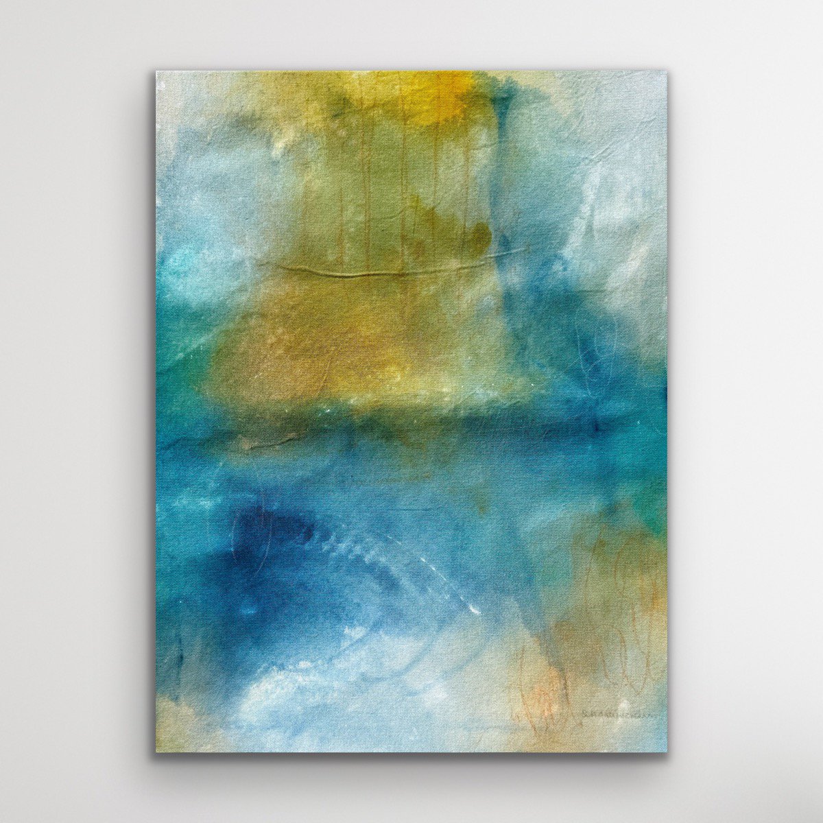 Abstract Acrylic Painting By Kirsten Schankweiler, 24 X 31", Seaside Sensations No. 2, Original Artwork