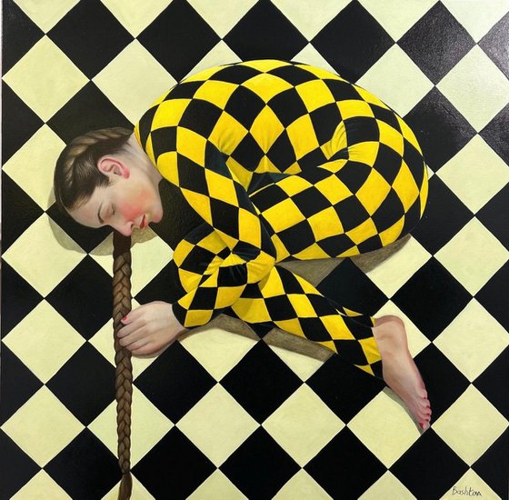 Original oil painting Equilibrist