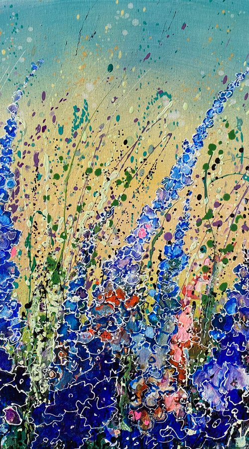 The accidental  Floral Splatter #1 Original Painting  24" X 18" X 0.5" by Lena Owens at OLena Art