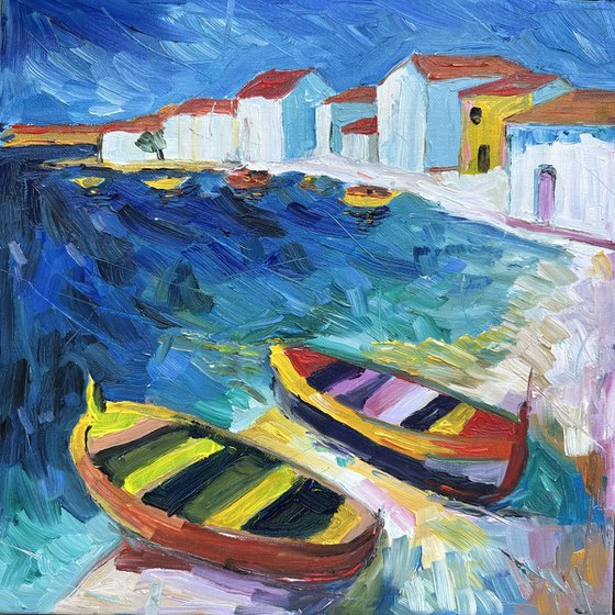 Seaside Shore with Boats