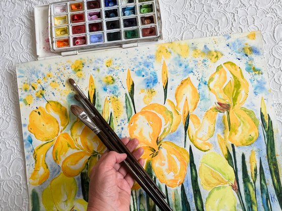 Irises Painting