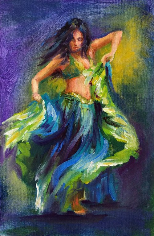 Gypsy dance Original Painting on Canvas by Anastasia Art Line