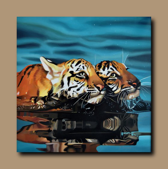 Swimming tigers