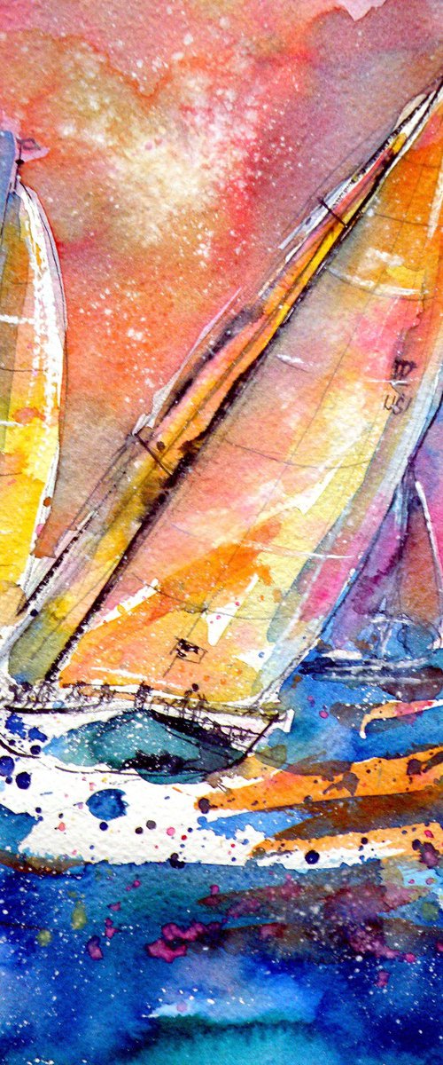 Sailboats together by Kovács Anna Brigitta