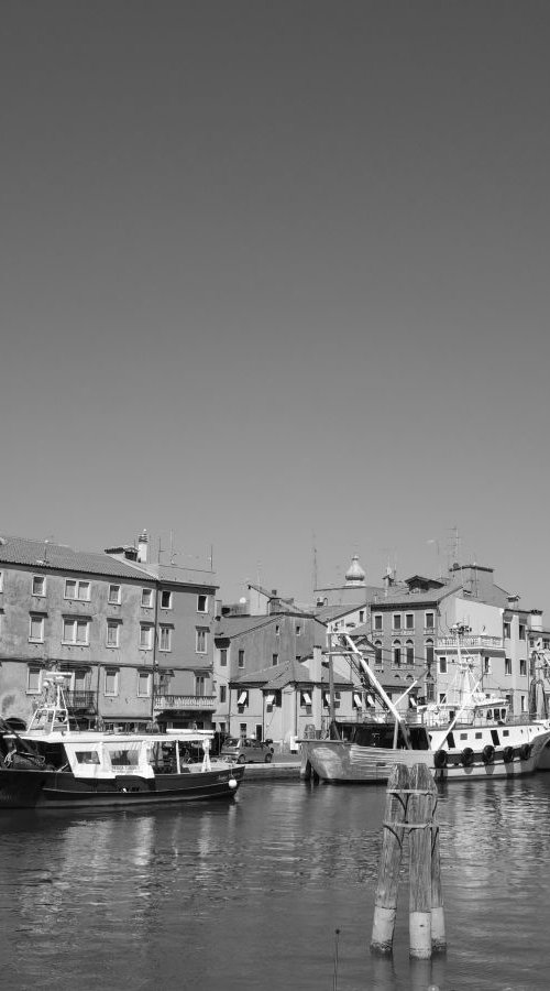 Venice sister town Chioggia in Italy - 60x80x4cm print on canvas 01060m1 READY to HANG by Kuebler