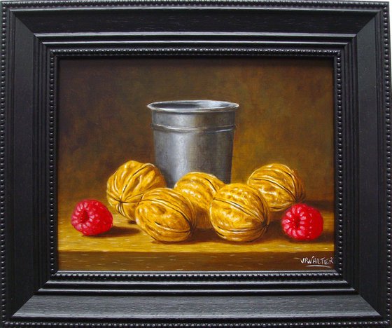 Nuts with a pewter cup
