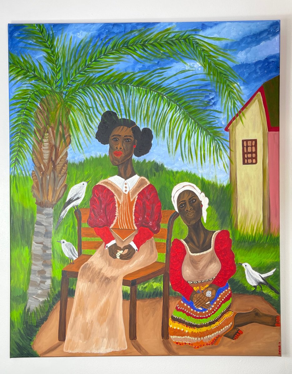 Impressionistic Portrait Acrylic Painting By Sophia Oshodin, 32 X 39", When Should We Mask Our Fears, Original Artwork