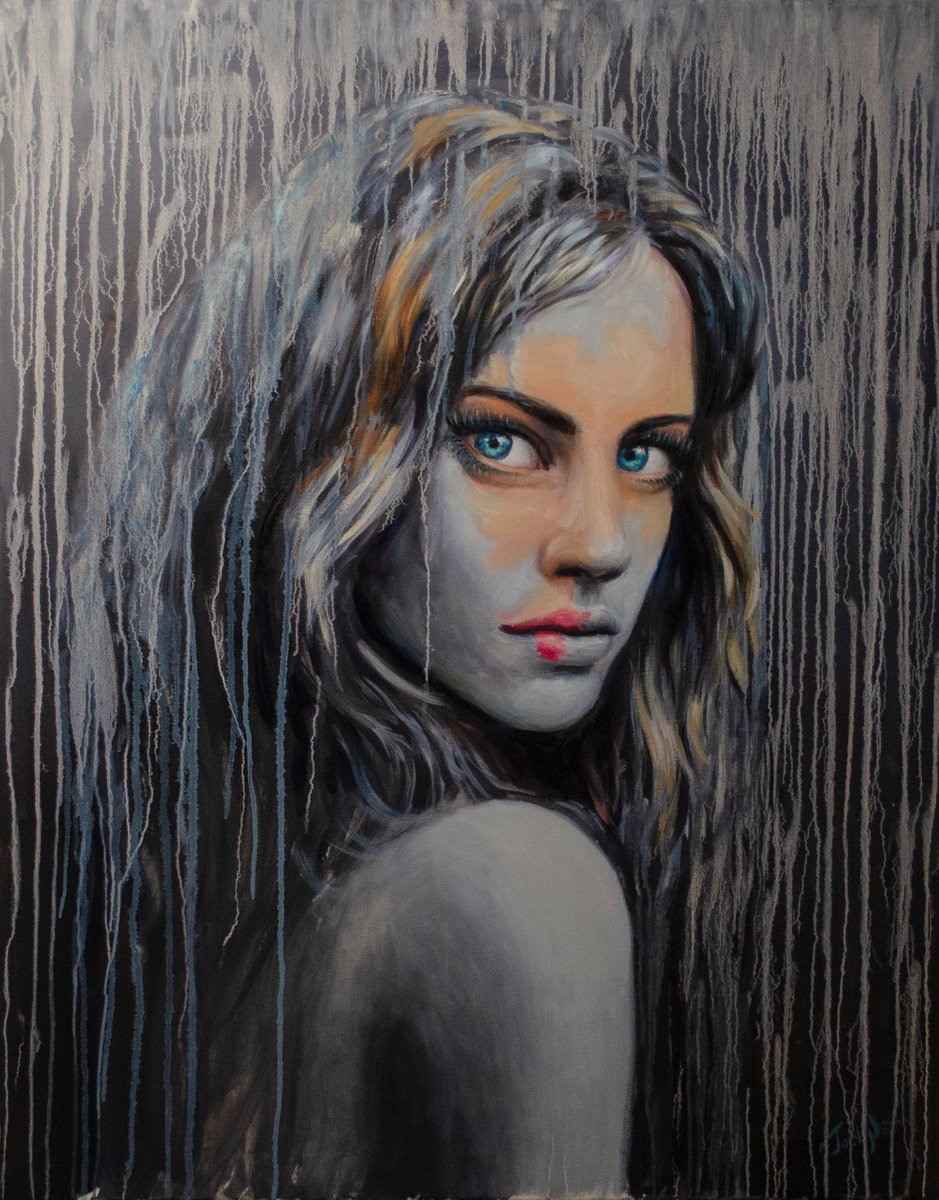 Woman portrait painting original oil portrait canvas art wild original wall art by Evgeny Potapkin