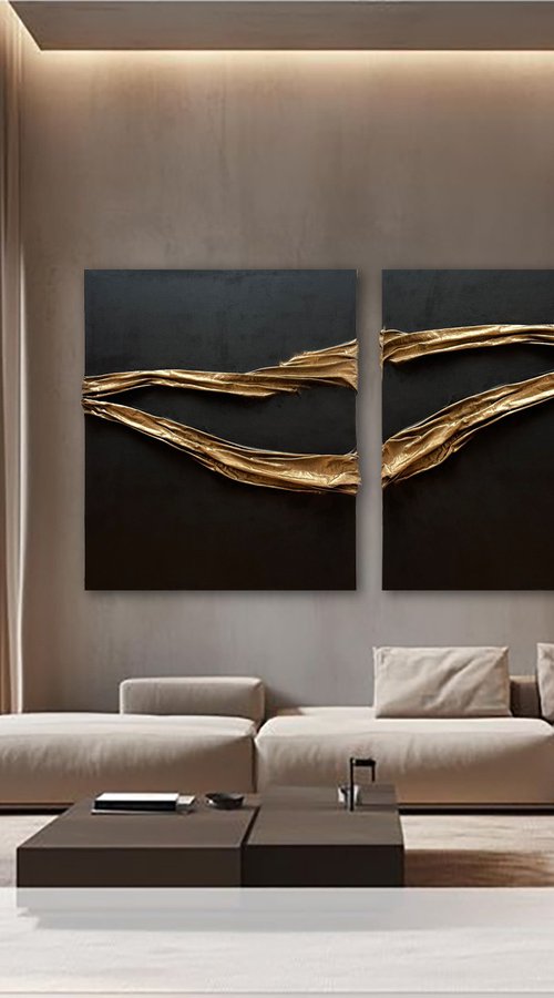 Black & Gold Abstract Luxury by Indie Ru