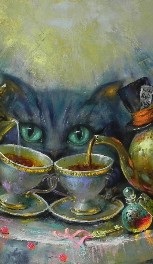 "Mad Tea Party" Original Surreal Art by Yurii Novikov