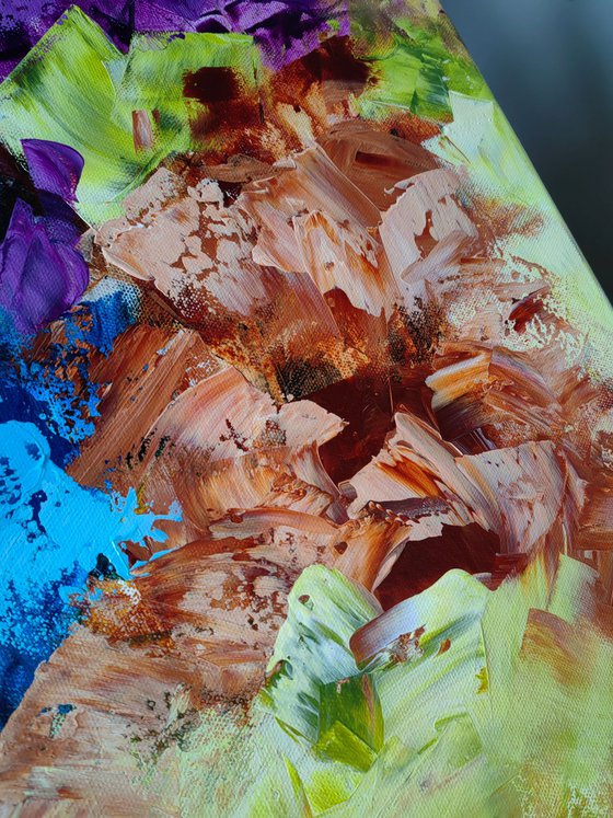 "Euphoria III" from "Colours of Summer" collection, abstract flower painting