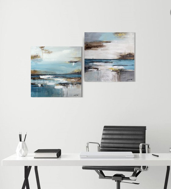 Gilded Stillness Diptych