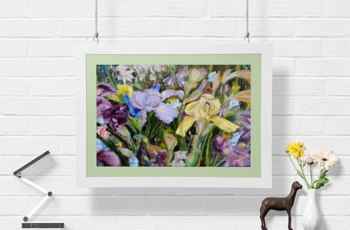 Iris blossom - 30x40 CM OIL PAINTING (2017) by Mary Naiman