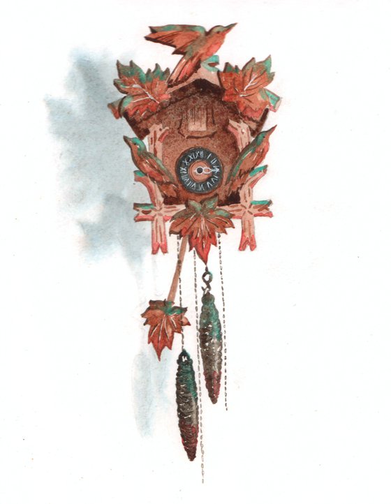 Cuckoo Clock Chimes - original watercolour