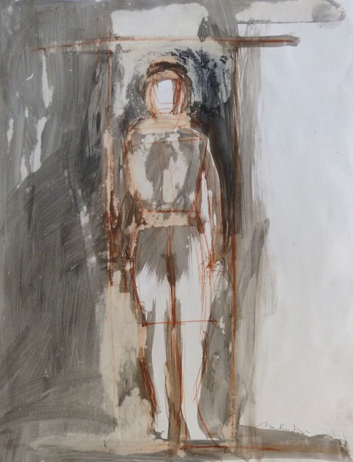 Large Figure Sketch 1, 65x50 cm by Frederic Belaubre