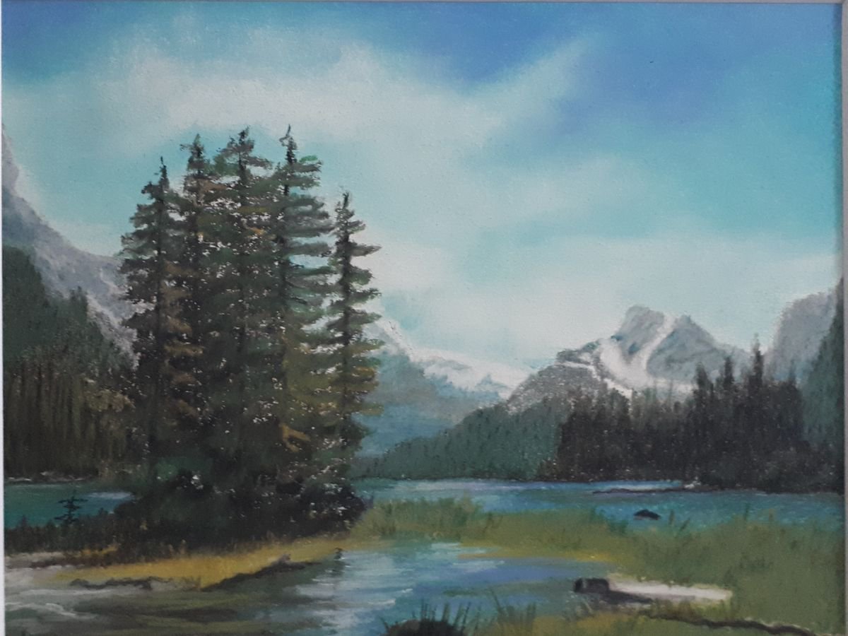 Photorealistic Landscape Pastel Drawing By Anne Shaughnessy, 11 X 9, Jasper National Park, Original Artwork
