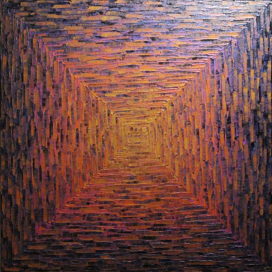 Large gold orange pink square gradient