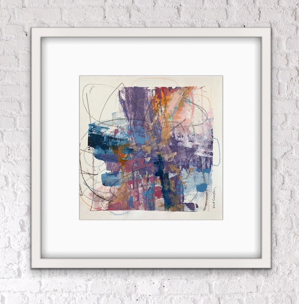 Sugared Violets - Small scale colorful abstract expressionism by Kat Crosby