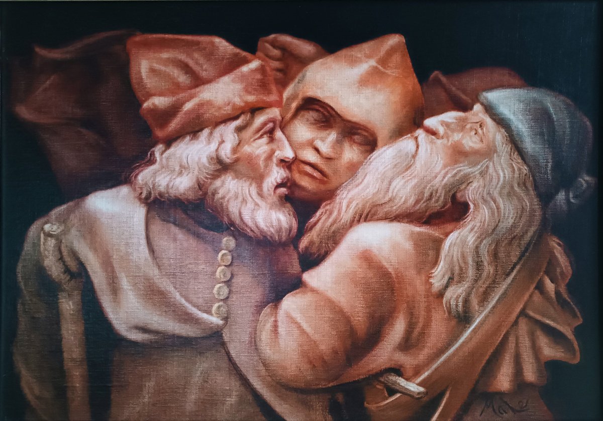 Expressive Oil Painting , ???? Altercation By Isabel Mahe, 33 X 26, Artwork For Sale On Artfinder