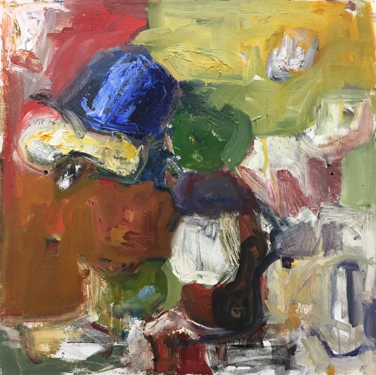 Organic Abstract Oil Painting By Don Keene, 24 X 24, Riding The Big One, Original Artwork