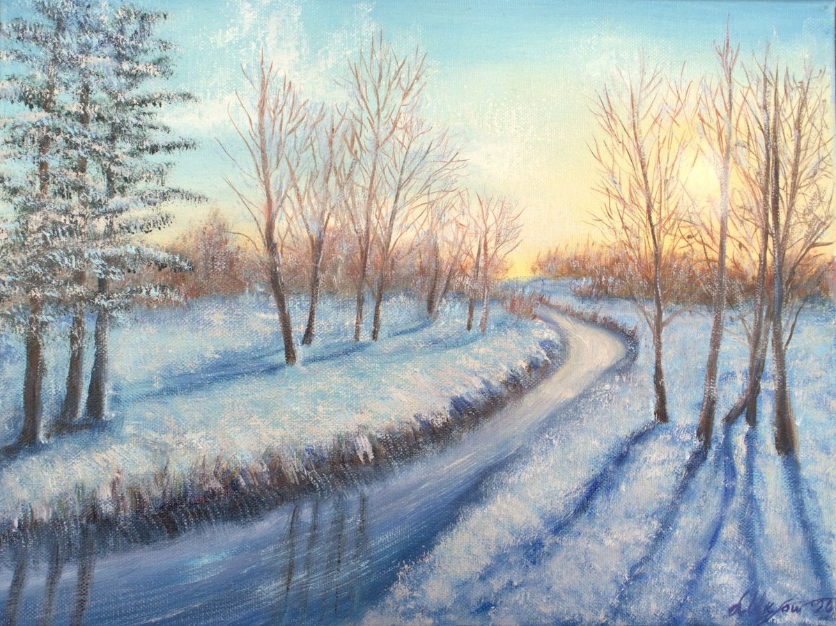 Photorealistic Oil Painting , Winter Light By Ludmilla Ukrow, 16 X 12, Artwork For Sale On Artfinder