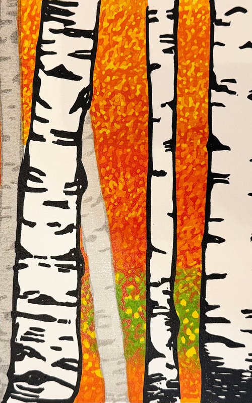Autumnal Birches by Kirstie Dedman