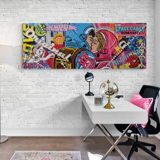 Romantic Intentions 160cm x 60cm Textured Urban Pop Art