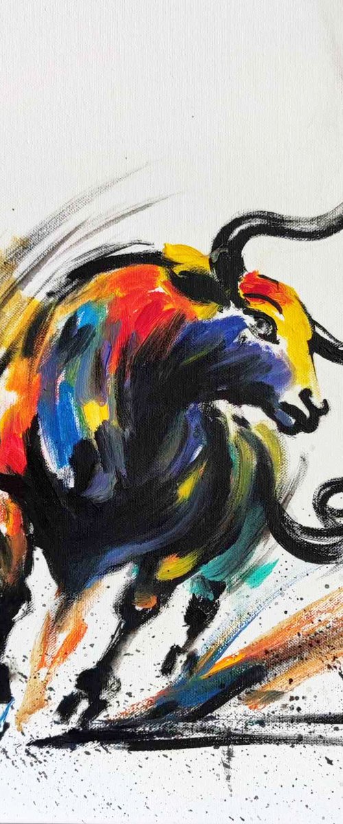 Taurus Bull Painting Zodiac Sign by Ion Sheremet