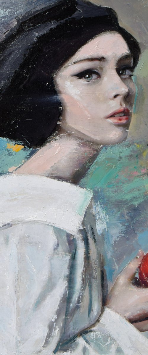 Lady with a peach (L'une 141) by Catalin Ilinca