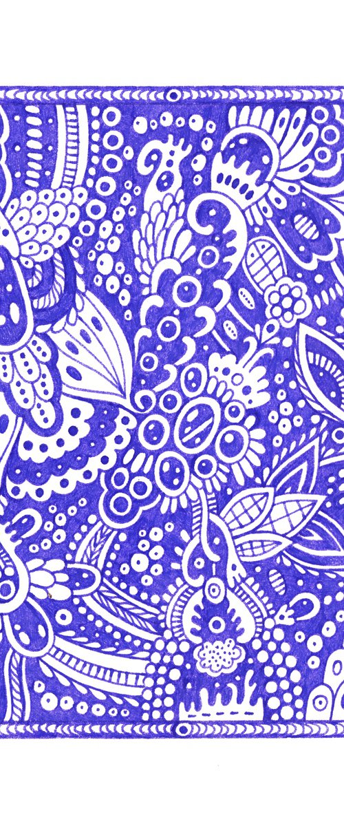 Surreal Pattern n.22 - Blue Florals by Veronika Demenko