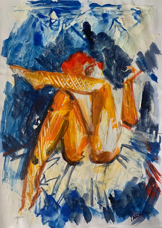 No party- woman painting