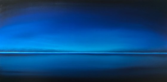 Blue night seascape