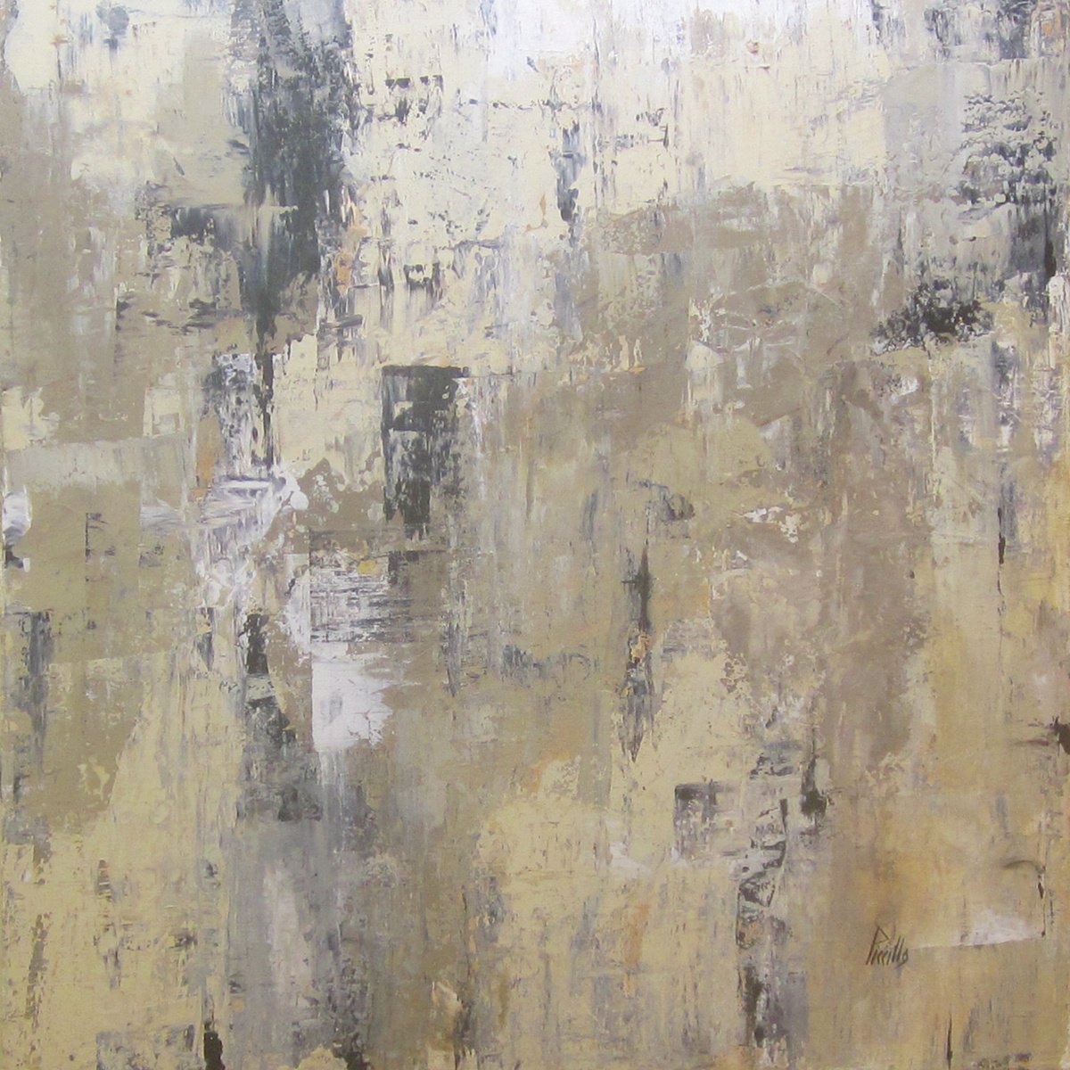 Organic Abstract Acrylic Painting By Joseph Piccillo, 30 X 30, Grey In Key West, Original Artwork