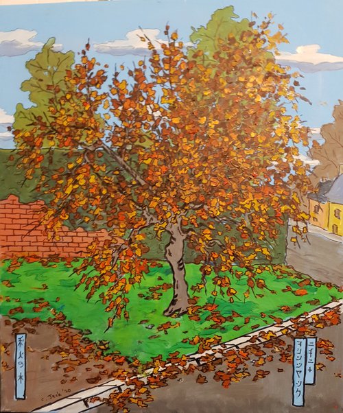 autumn tree ukiyo-e  style by Colin Ross Jack