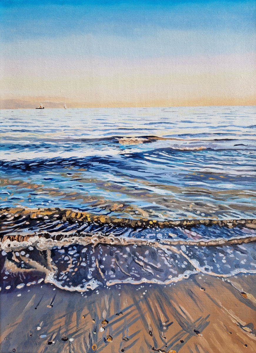Das Meer Im Abendlicht By Ulla Kutter, 12 X 16, Artwork For Sale On Artfinder
