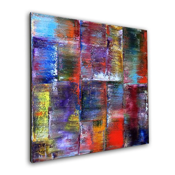 "Reflections" - Original PMS Abstract Geometric Oil Painting On Canvas - 30" x 30"