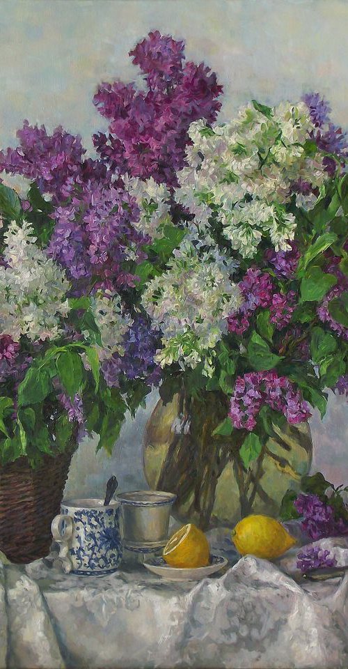 Still life with lilac by Vachagan Manukyan