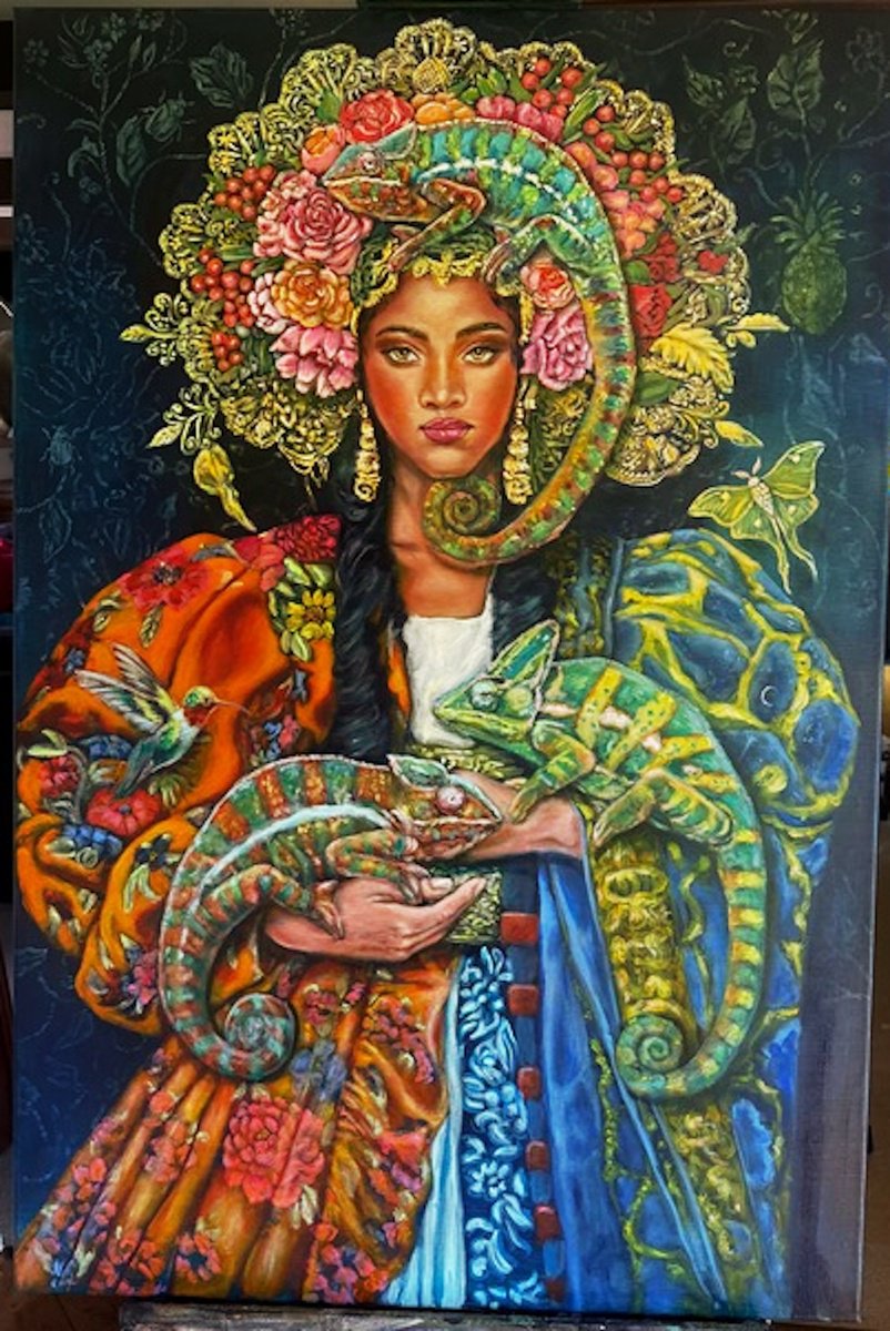 Surrealistic Acrylic Painting , Chromatic Symbiosis By Kasia Januszkiewicz, 31 X 47, Artwork For Sale On Artfinder