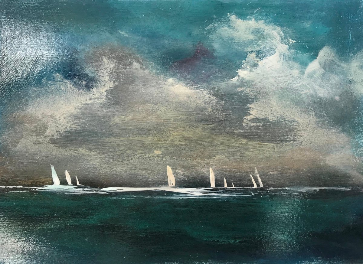 White Sails Painted Skies by Maxine Anne  Martin