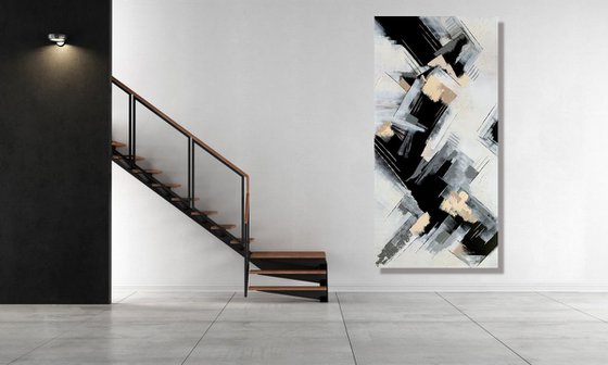 Days Like These - Large abstract art – Black & White Art - Expressions of energy and light.