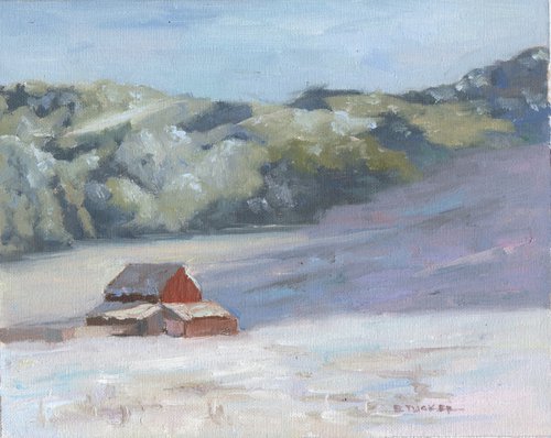 Red Barn in Winter (1) by Elizabeth B. Tucker