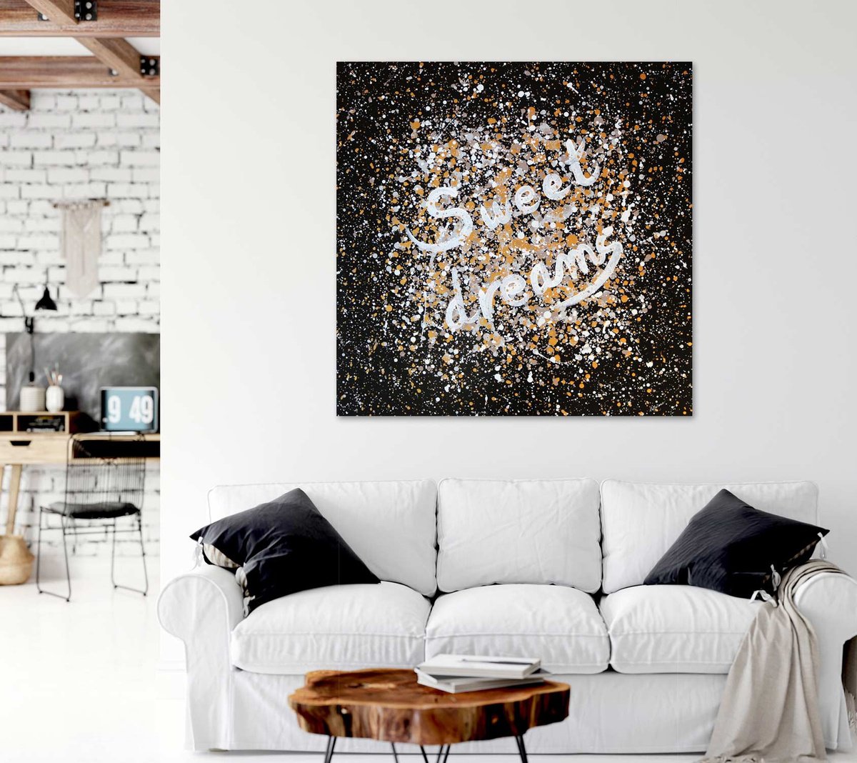 Urban And Pop Abstract Acrylic Painting By Isabelle Pelletane, 31 X 31, Sweet Dreams, Original Artwork