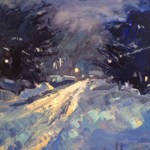 Winter Evening by Nataliya Gurshman