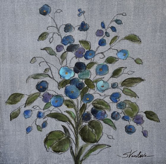 Blue Moody Floral