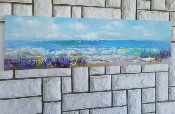 Painting with sea and lavender