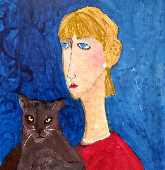 Fed up girl with Cat