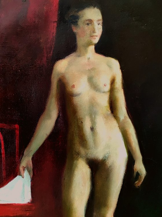 Nude in red